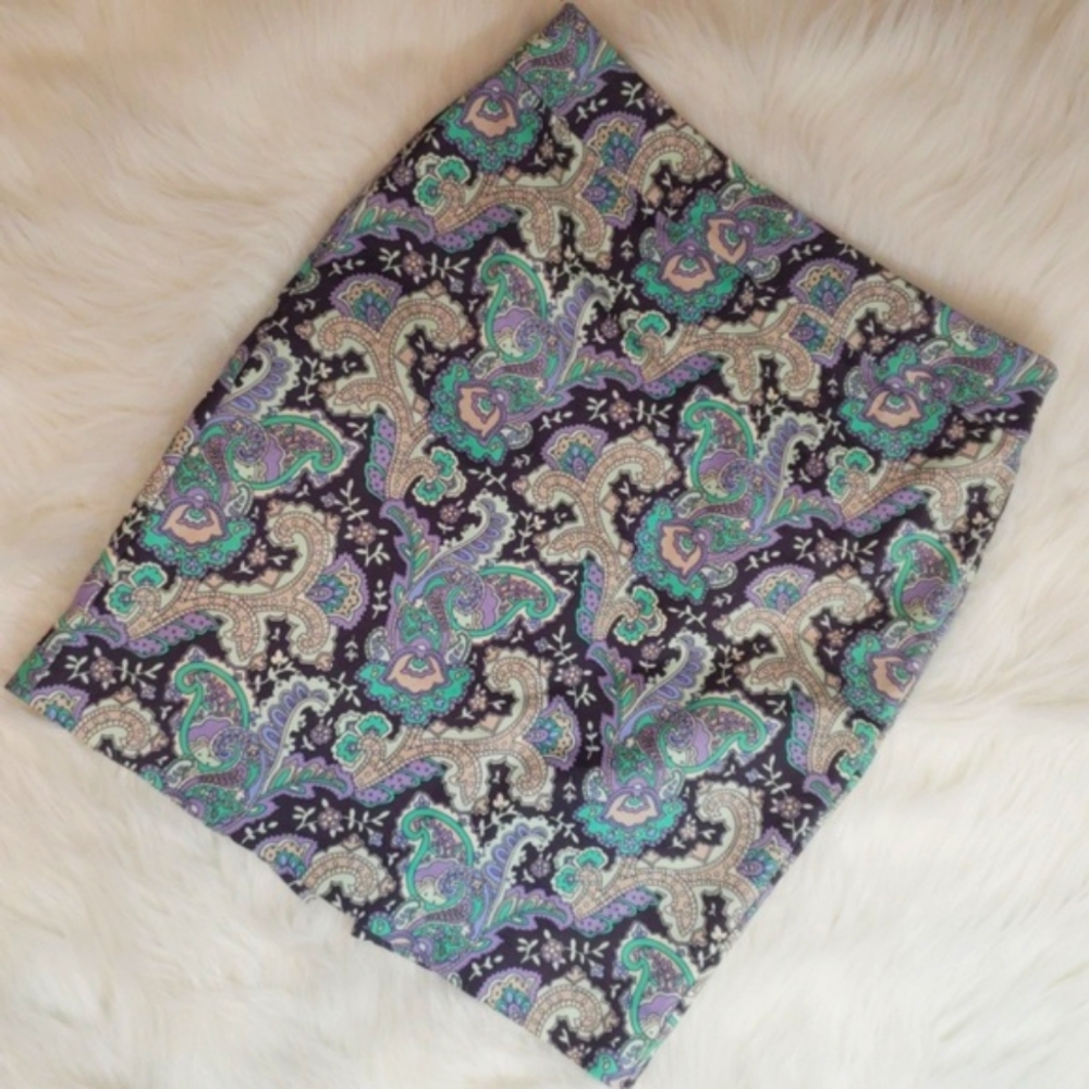 Paisley Pencil Skirt by Forever 21 in Muted Purples, Cream, Lilac & Mint